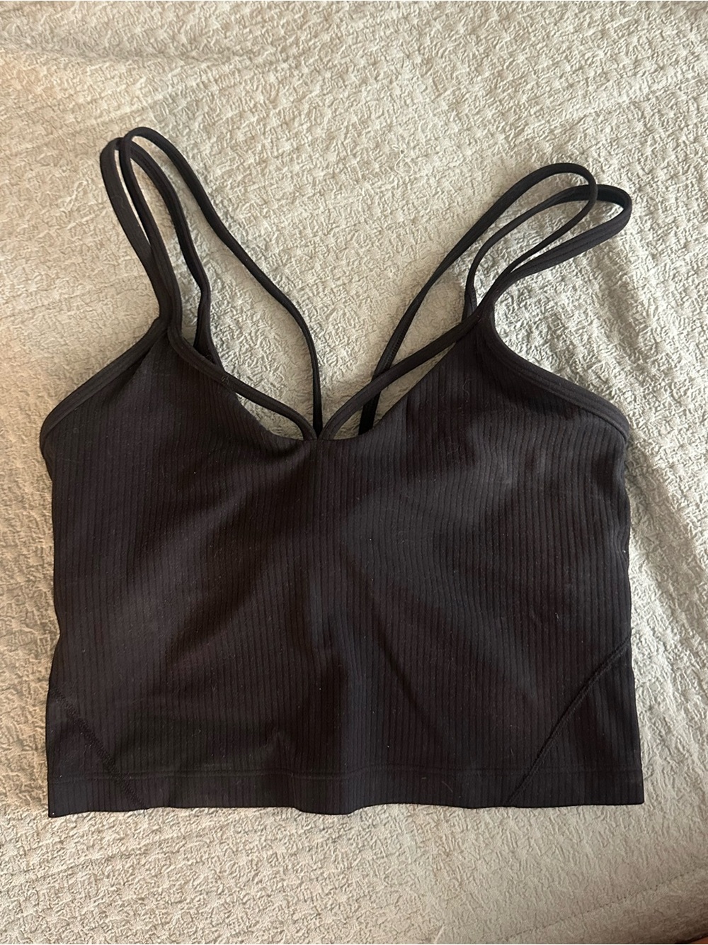 Lululemon Black Align Ribbed Strappy Crop Top